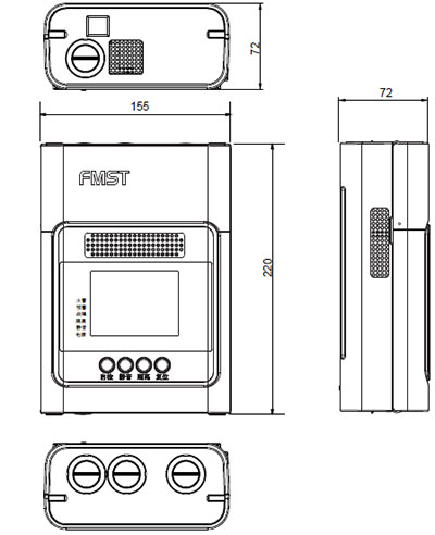 FMST-FXS-22B吸氣式感煙火災(zāi)探測(cè)器尺寸圖